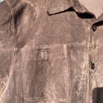 Liz Claiborne Vintage Genuine Suede Leather Dark Brown Oversized Shirt Jacket Western Cowgirl Photo 9