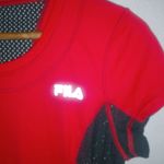 FILA  Performance M Running Short Sleeved Mesh Insert Floral Design Top Photo 2