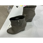 Nine West Womans Hartinsolo Size 6m Gray Zip Up Wedge Ankle Boots Photo 2
