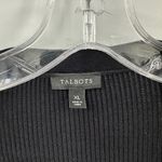 Talbots Black Cotton Blend Pleated Back Open Front Casual Knit Cardigan Size XL Photo 4