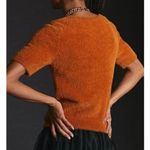 Anthropologie  Maeve Scoop Neck Eyelash Sweater Tee Cedar Sz. Small Photo 1