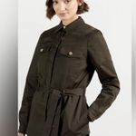 Ted Baker Ailiia Tie Waist Utility Shirt Olive Green Size 4 Army Preppy Belted Photo 5
