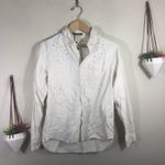 NWT Carmar white distressed destroyed long sleeve button down shirt Size undefined Photo 0