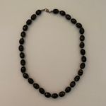 Black With Gold Stripes Beads Costume Necklace Photo 0