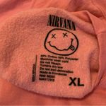 Nirvana NWOT Women's Preppy Smiley Face Crewneck Sweatshirt pink XL Photo 7