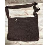 The Sak  Knit Crochet Purse Chocolate Brown Vegan Handbag Shoulder Bag Photo 2