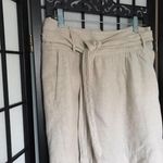 Banana Republic  Linen Mini Above Knee Belted Lined Skirt Tan Beige Small Photo 2