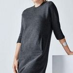 Fabletics Dress Womens Large Elena Sweatshirt Mini Black Heather Fleece Side Zip Photo 0