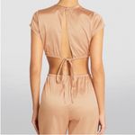 SKIMS Pink Satin Shine Cropped Shirt Photo 1