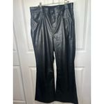 Gap 70s Flare High Rise Faux Leather Pants Size 34 18R Women's Black Photo 1