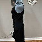 XScape  8 petite Rhinestone Strap Midi Dress Black Midi Dress Cocktail Party Prom Photo 3