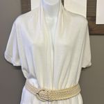 Michael Kors Cream Short Sleeve Cardigan Sweater Tunic with Beige Belt- Small Photo 1