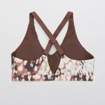 Aerie | OFFLINE Shine Strappy Back Sports Bra in Coco Cream Brown Print Medium Photo 1