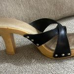 Candie's Vintage 80’s black clog slip on shoes heels Size-7 silver studs Photo 0