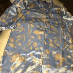 Bed of roses satin baby blue/pink button up nightgown sz medium Blue Photo 1