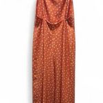 Sage The Label  Orange & White Polka Dot Wide Leg Sleeveless Jumpsuit Size Medium Photo 2
