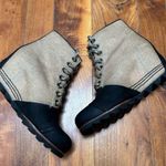 Sorel PDX Wedge Bootie Black with Canvas Ankle Shaft 8 Photo 7