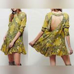 Free People Smooth Talker Tunic Top Womens S Mini Dress Boho Floral Open Back Photo 1
