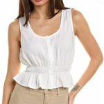 Bella Dahl Tank Top Womens Medium White Shirred Button Front Blouse Photo 0