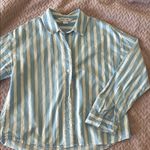 Old Navy  The Boyfriend Shirt Light Blue and White Striped Button Down Shirt Photo 0