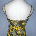 Olivaceous Yellow Green Palm Smocked Tiered Ruffle Short Mini Dress Medium NWT Photo 10