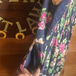 Old Navy  Linen Floral Wide Leg Jumpsuit Pant Romper Pockets Blue Large Photo 8