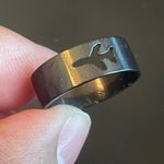 Hollow airplane black stainless steel ring size 8 Photo 5