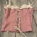 Motel Rocks  Mauve and Cream Lace Corset Photo 3