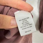 Garnet Hill  Pink Flower Embroidered 3/4 Sleeve Tee Shirt Womens S Casual Basic Photo 4