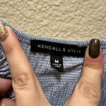 Kendall + Kylie Light Blue Gingham Picnic Plaid Seersucker Cropped Tank Top Sz M Photo 2