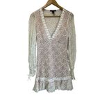 Forever 21  White Lace Long Sleeve Dress Side Zip Romantic Cottagecore Sz M Photo 1