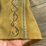 Ralph Lauren RARE  blue label calf-suede tan leather embroidered western pants 6 Photo 5