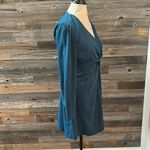 Parker NWT  Teal Long Sleeve Knot Front Dress Size Small Photo 8