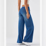 NEW Y2K Bell Bottom Jeans Stretchy Flare Pull on Jeans 30/28” Blue Photo 1