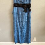 MARINA Blue Maxi Dress/Gown with‎ Black Bow Tiered Size 12 Photo 2