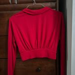 Free People Red Low Cut Top Photo 1