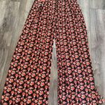 Flying Tomato Rust Leaf Palazzo Printed Pants Red High Rise Wide Leg Womens L Photo 0