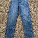 Levi's  Women’s Wedgie Straight 27 Jeans Size 27x27 Blue Denim Frayed Hem Used Photo 0
