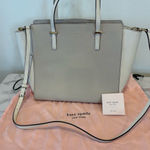 Kate Spade Cedar Street Hayden Satchel Stone Gray Polka Dot Large Handbag Photo 0