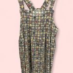 Cute vintage 80’s cottagecore granny floral windowpane jumper skirt mini Yellow Size 1X Photo 2