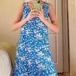 Draper James Sleeveless Floral Ruffle Bottom Dress Blue White Size Small / Med Photo 2