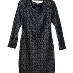 INC International Concepts Black Gray Patterned Knee Length Sheath Dress Size M Size M Photo 0