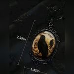 Raven Relief Glass Necklace Black Photo 1