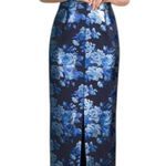 Black Halo Charlene Metallic Floral Evening Gown Halter Column Floor Length 14 Photo 0