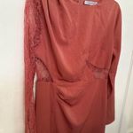 One One Six Lace Sleeve/ Cut Outs Dress Dusty Rose NWT Size Large Lined DL Photo 4