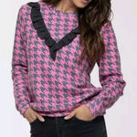 Sol Angeles  pink houndstooth sweatshirt S Photo 0