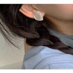 Boutique NEW Large Acrylic Heart Stud Earrings Pearl White Minimalist Elegant‎ 1.6cm Photo 9