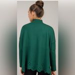 Red Dress Boutique Emerald Green Eyelet Sweater Size Medium Cottagecore Cabincore Feminine Holiday Photo 2