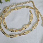 Gold Chain Belt with Multicolor Rhinestones Photo 0