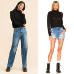 Free People  Reina Cable Knit Pullover in Black Size XS NWT $148 Photo 1